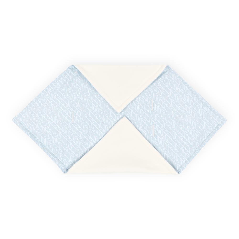 KraftKids Decke für Babyschale Winter weiße Feder Muster auf Blau