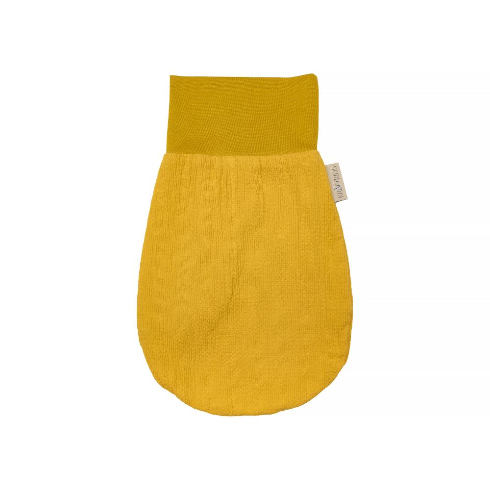KraftKids Strampelsack Frühling Sommer Doppelkrepp Gelb Mustard Größe 60 cm (6 bis 12 Monate)