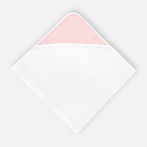KraftKids Kapuzenhandtuch kleine Blätter rosa auf Weiß