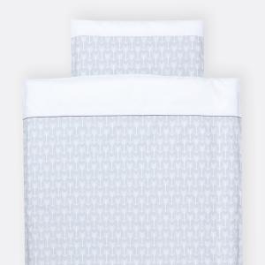 KraftKids Bettwäscheset weiße Pfeile auf Grau 140 x 200 cm, Kissen 80 x 80 cm