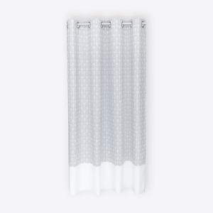 KraftKids Gardinen weiße Pfeile auf Grau und Uniweiss Länge: 170 cm