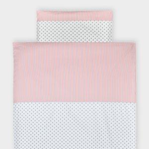 KraftKids Bezug für Keilwickelauflage Streifen rosa Wickelunterlage-Bezug aus 100% Baumwolle Wickelbezug in 50 x 70 cm tief abwaschbar