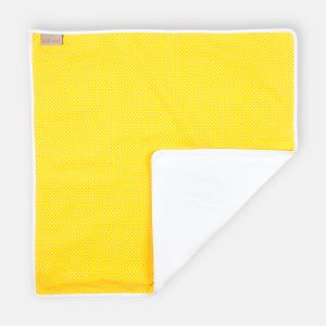 KraftKids Wickelunterlage weiße Punkte auf Gelb 3 Lagen wasserundurchlässig weich Frotte 100% Baumwolle