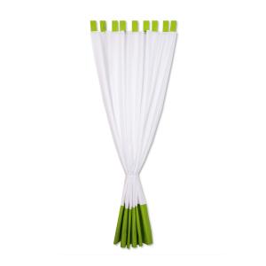 KraftKids Gardinen Uniweiss und weiße Punkte auf Grün Länge: 170 cm