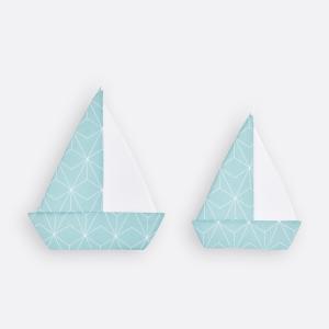 KraftKids Segelboot weiße dünne Diamante auf Mint