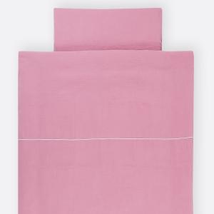 KraftKids Bettwäscheset Musselin rosa 100 x 135 cm, Kissen 40 x 60 cm