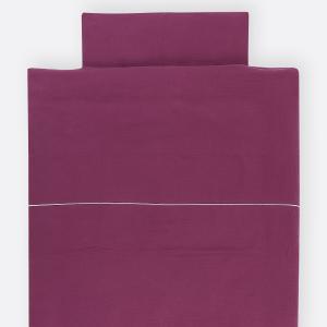 KraftKids Bettwäscheset Musselin purpur 100 x 135 cm, Kissen 40 x 60 cm