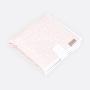 KraftKids Reisewickelunterlage weiße Feder Muster auf Rosa 3 Lagen wasserundurchlässig weich Frotte 100% Baumwolle
