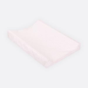 KraftKids Bezug für Keilwickelauflage weiße Feder Muster auf Rosa
