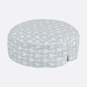 KraftKids Sitzpuff weiße Pfeile auf Grau mit geprüften Micro-EPS-Perlen mit