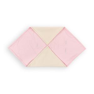 KraftKids Decke für Babyschale Winter kleine Blätter rosa auf Weiß