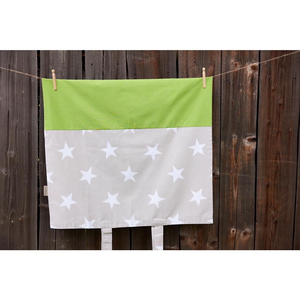 KraftKids Bezug für Wickeltischauflage große weiße Sterne auf Beige und weiße Punkte auf Grün