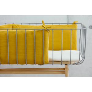 KraftKids Nestchen Doppelkrepp Gelb Mustard Nestchenlänge 60-70-60 cm für Bettgröße 140 x 70 cm